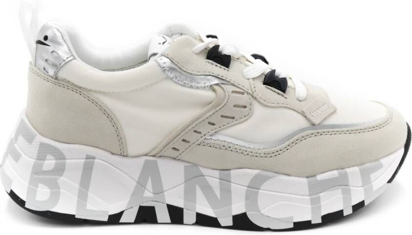 Voile blanche Leren en stoffen sneakers voor vrouwen White Dames - Foto 3