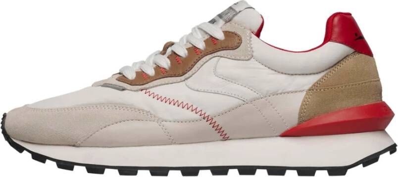 Voile Blanche Leren sneakers met technische stof