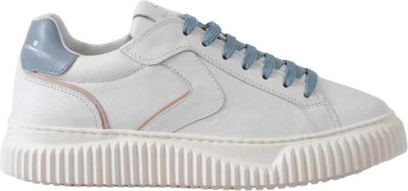Voile blanche Metallic Kalfsleren Sneakers White Dames