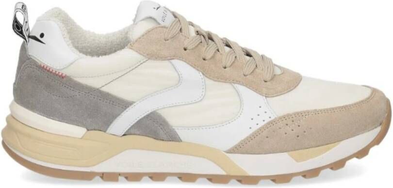 Voile blanche Leren en stoffen sneakers voor heren Beige Heren