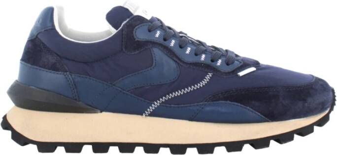 Voile blanche Blauwe Lage Sneakers met Metallic Suède Blauw Heren