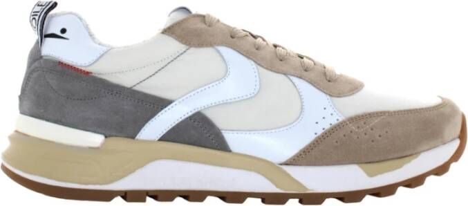 Voile blanche Leren en stoffen sneakers voor heren Beige Heren