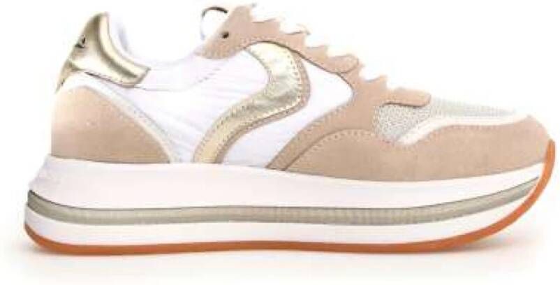 Voile Blanche Sneaker in Zand & Platina met Suède