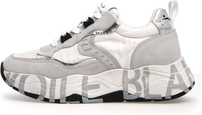 Voile blanche Leren en stoffen sneakers voor vrouwen White Dames