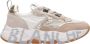 Voile blanche Sneakers met contraststiksels en logo Beige Dames - Thumbnail 4