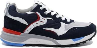 Voile blanche Blauwe Sneakers met Leren en Stoffen Voering Blauw Heren