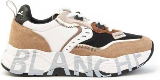 Voile blanche Stadsstijl Sneakers met Glamour Touch Brown Dames