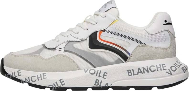 Voile blanche Witte Sneakers van Suède en Technisch Stof White Heren