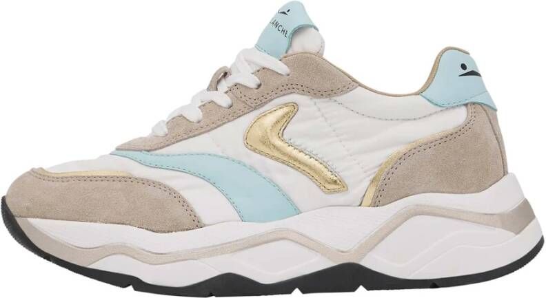 Voile blanche Suede and technical fabric sneakers Club108. Beige Dames