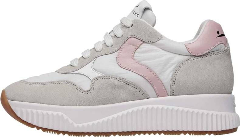 Voile blanche Suede and technical fabric sneakers Lana Pink Dames