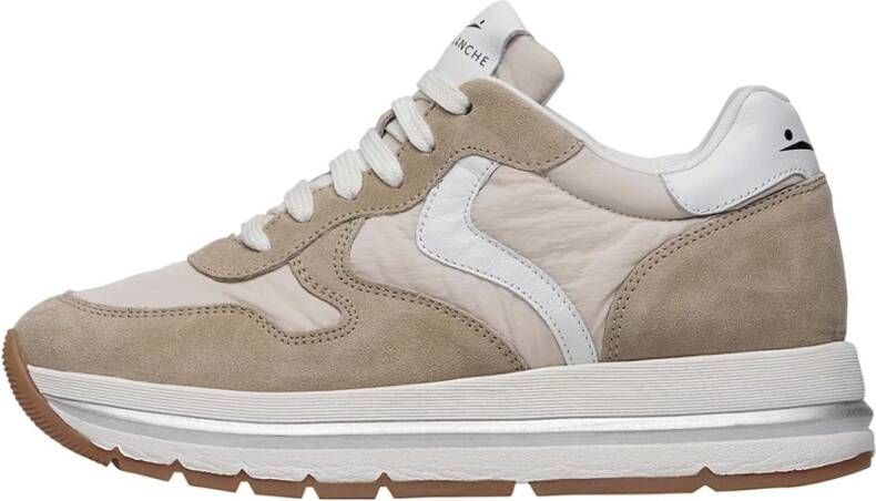 Voile blanche Suede and technical fabric sneakers Maran Beige Dames