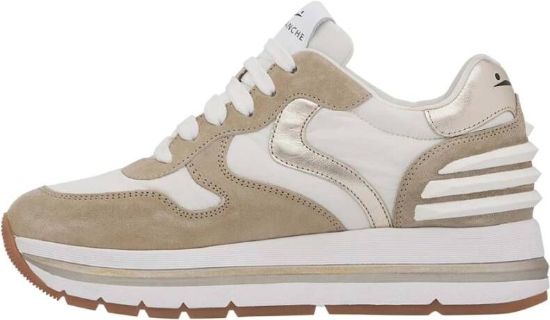 Voile blanche Suede and technical fabric sneakers Maran Power Beige Dames
