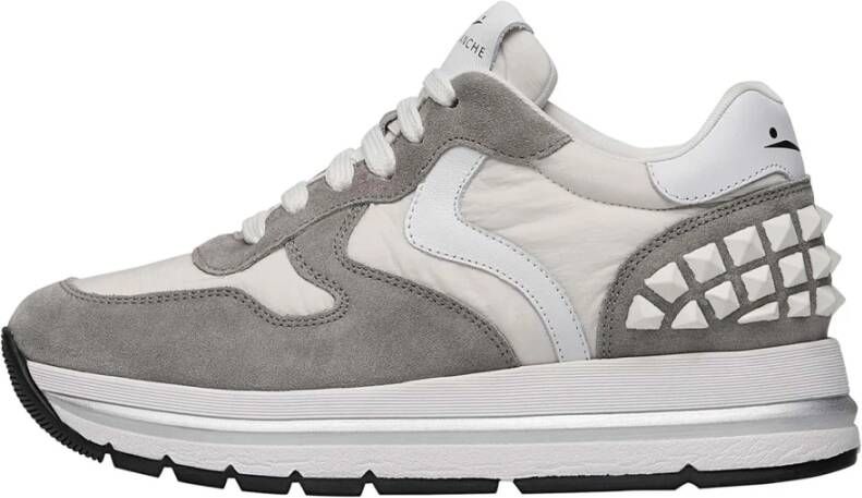 Voile blanche Suede and technical fabric sneakers Maran S Gray Dames