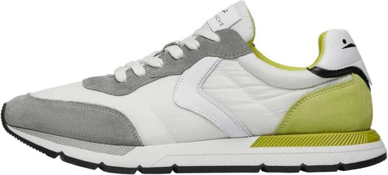 Voile blanche Suede and technical fabric sneakers Storm 015 MAN White Heren