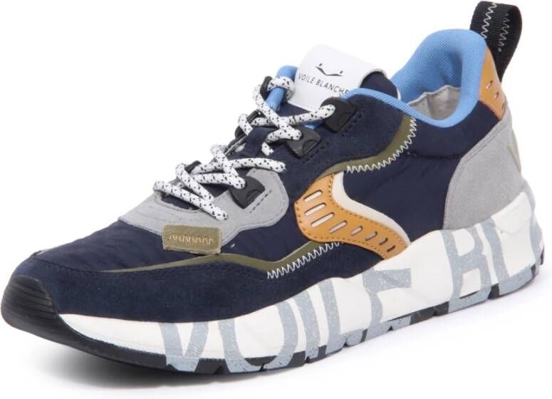 Voile blanche Blauwe Lage Veterschoenen Blauw Heren