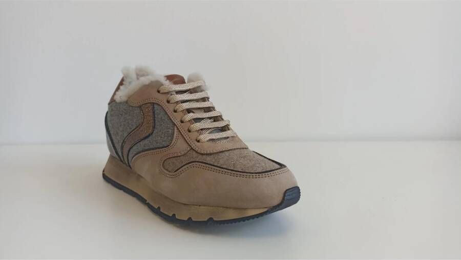 Voile Blanche Beige Casual Leren Sneakers voor Dames