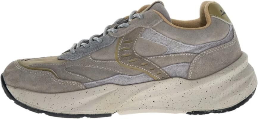 Voile Blanche Beige Gewassen Leren Sneakers