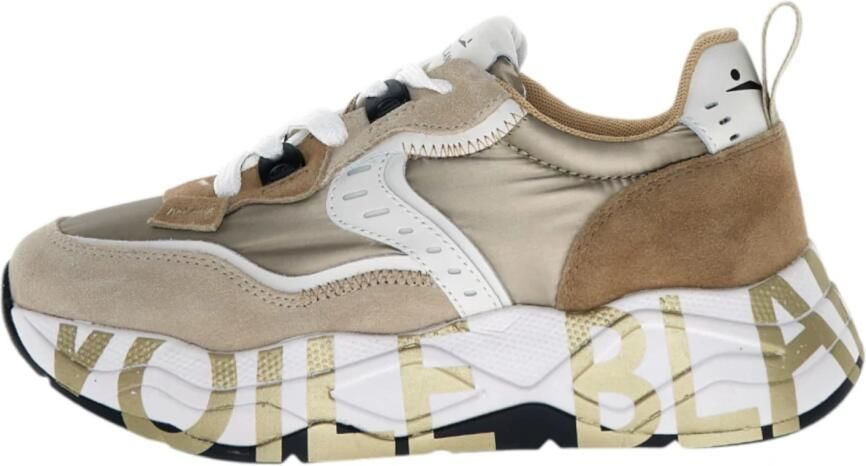Voile Blanche Beige Suede Nylon Sneaker Club Sneakers - Foto 3