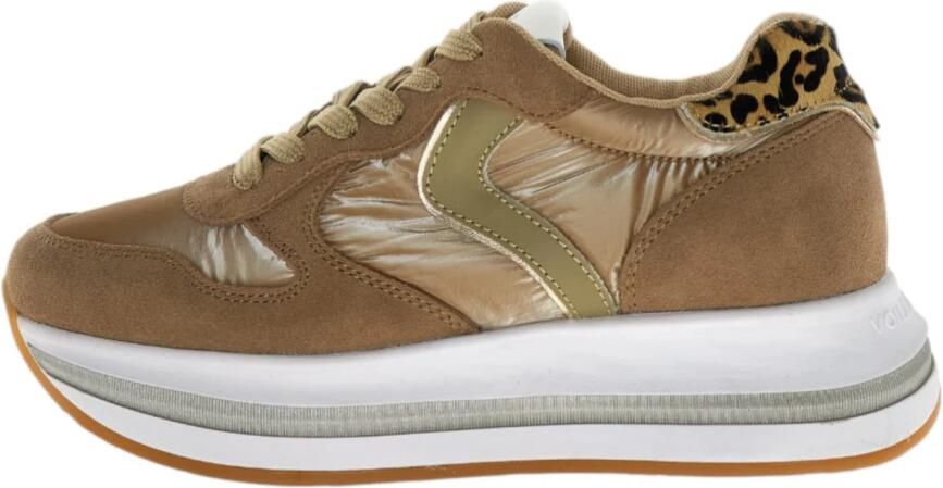 Voile Blanche Bruine Suede Metallic Nylon Sneakers