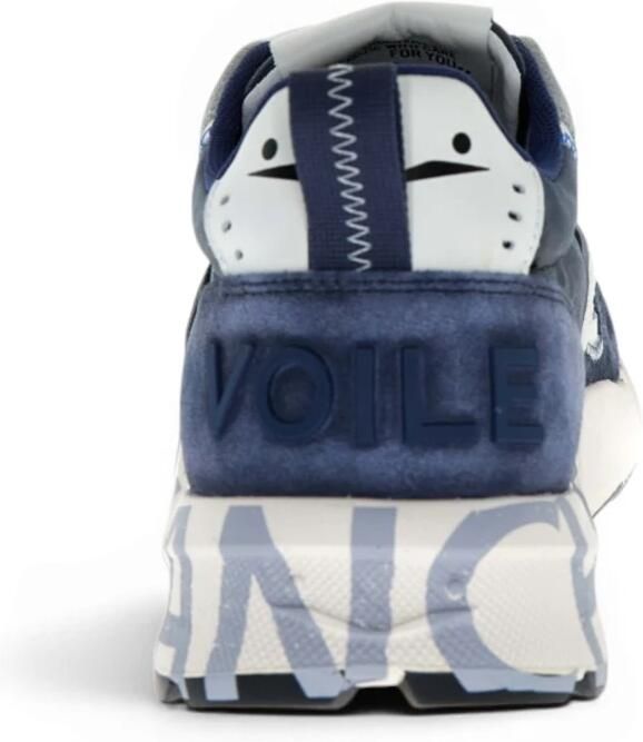 Voile Blanche Blauwe Suède Sneaker met Leren Inzetstukken