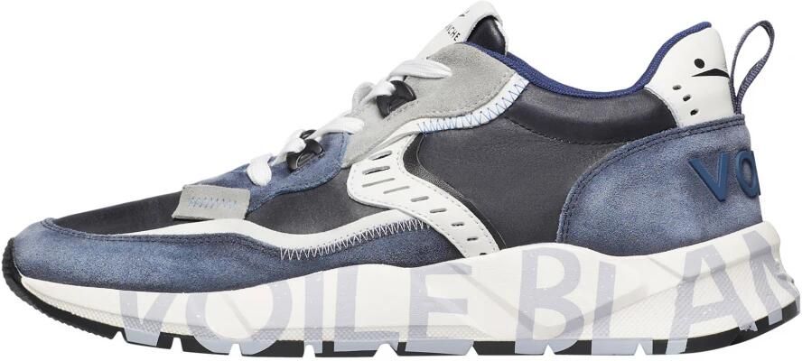Voile Blanche Blauwe Suède Sneaker met Leren Inzetstukken - Foto 4