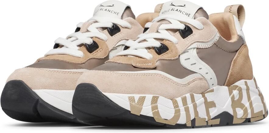 Voile Blanche Beige Suede Nylon Sneaker Club Sneakers - Foto 9