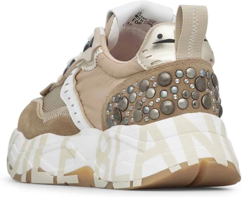 Voile Blanche Bruine Suède Studs Sneakers - Foto 3