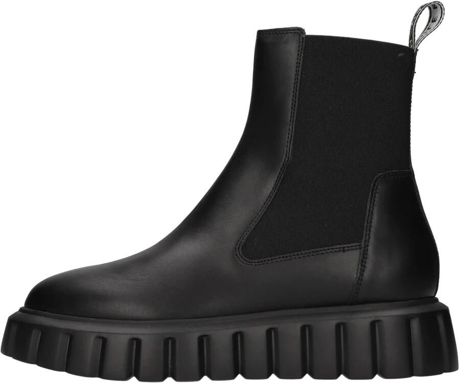 Voile blanche Leather boots Grenelle Chelsea Black Dames