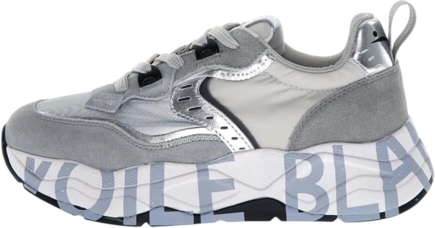 Voile Blanche Grijze Suède Gelamineerde Sneakers Moderne Stijl
