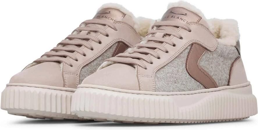Voile Blanche Grijze Sneakers Leder Textiel Mix - Foto 5