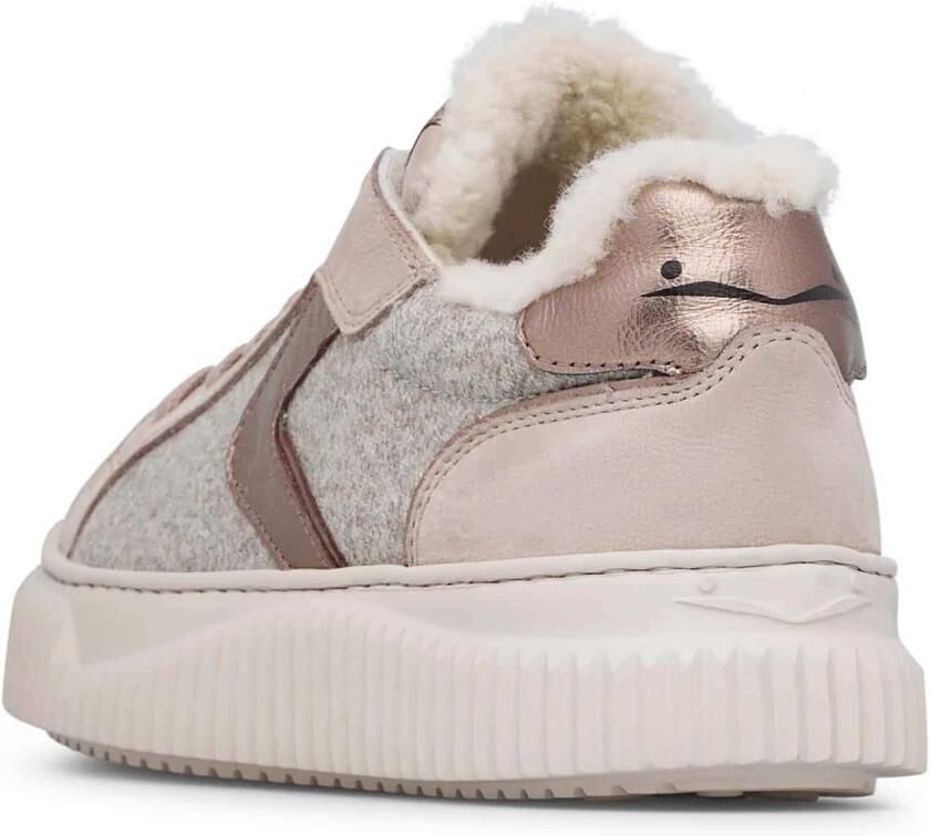 Voile Blanche Grijze Sneakers Leder Textiel Mix - Foto 3