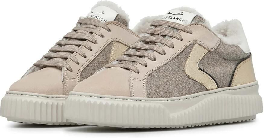 Voile blanche Suede and felt sneakers Lipari FUR Beige Dames - Foto 5