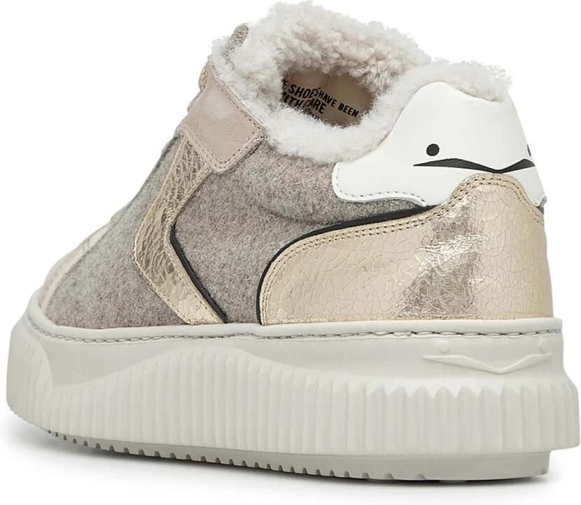 Voile blanche Suede and felt sneakers Lipari FUR Beige Dames - Foto 4
