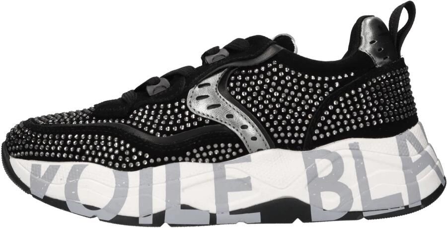 Voile Blanche Suède en leren sneakers met strass