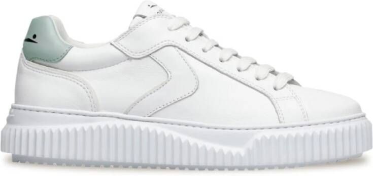 Voile blanche Witte Sneakers met Mintgroene Hiel White Dames