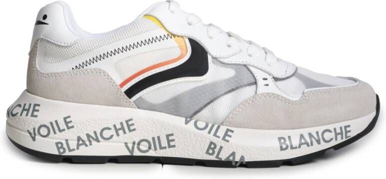 Voile blanche Witte Sneakers van Suède en Technisch Stof White Heren