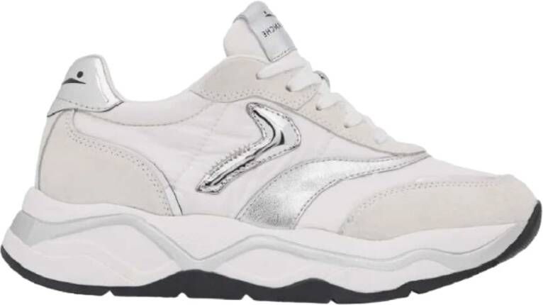 Voile Blanche Witte sportieve sneakers met leren details