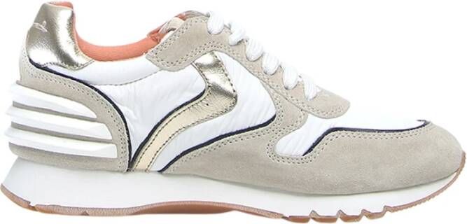 Voile blanche Witte Casual Textiel Sneakers met 2cm Rubberen Zool White Dames