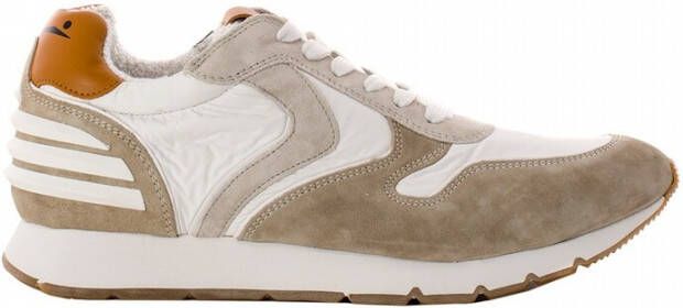 Voile blanche Suede and technical fabric sneakers Liam Power Beige Heren