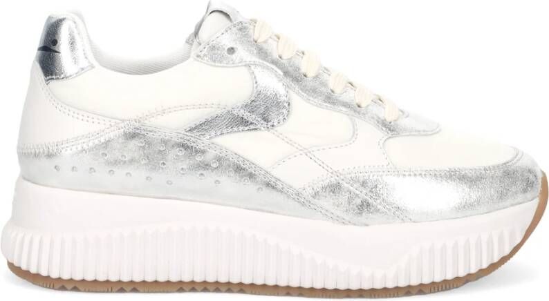 Voile blanche Zilveren Urban Sneaker met Metalen Details Gray Dames