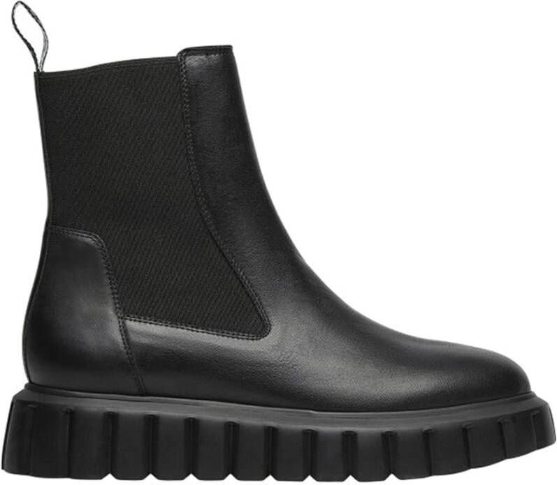 Voile blanche Leather boots Grenelle Chelsea Black Dames