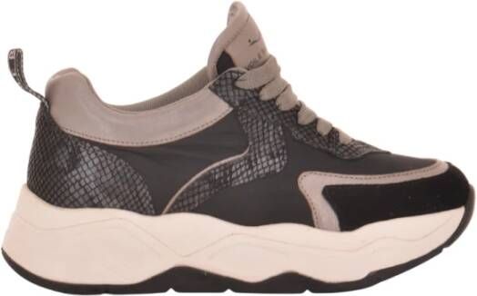Voile Blanche Sneakers in suède en technisch textiel Zwart -Club01