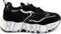 Voile blanche Zwarte Sneakers met Leren en Stoffen Voering Black Dames - Thumbnail 1