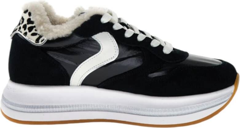 Voile Blanche Zwarte Suède Metallic Nylon Sneakers - Foto 2