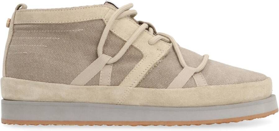 Volta Canvas Mid-Top Sneakers met Suède Details