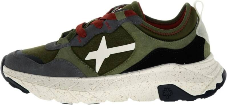 W6Yz Antraciet Zwart Technische Stof Sneakers