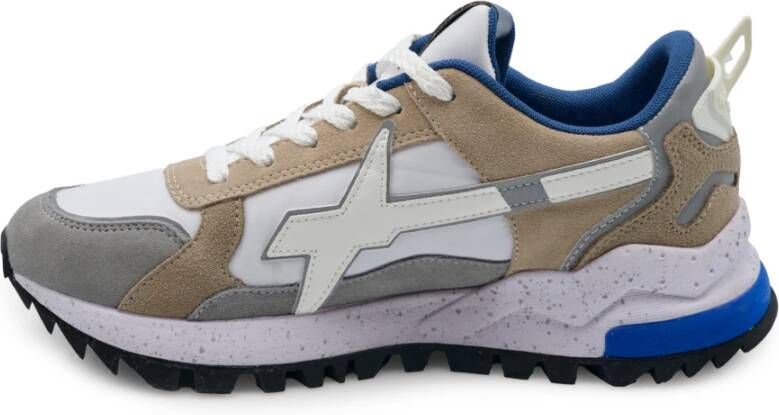 W6Yz Beige-Wit-Grijs Sneaker van Technisch Stof