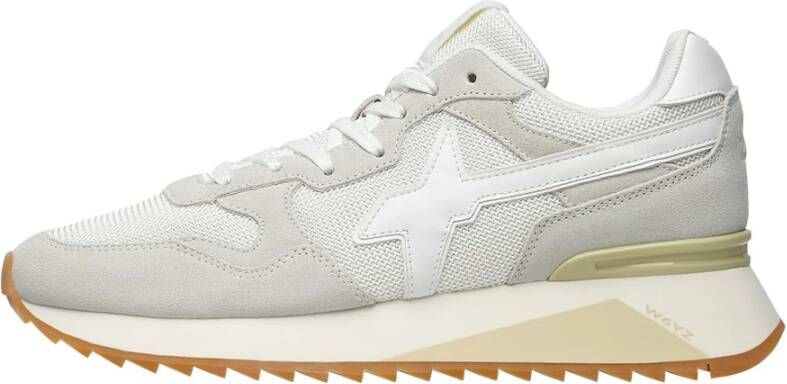 W6Yz Witte leren sneakers met uitneembare binnenzool White Heren