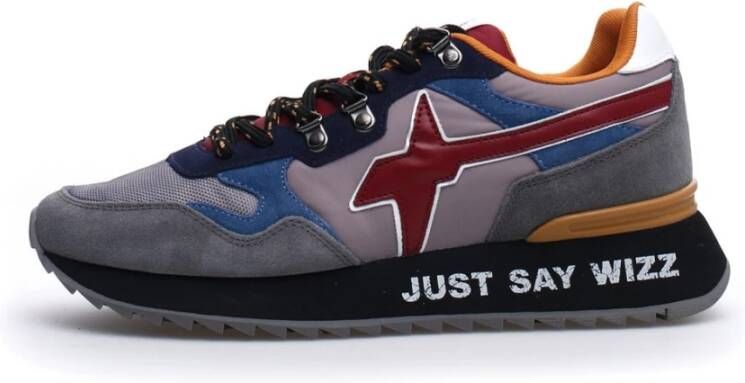 W6Yz Grijze leren sneakers