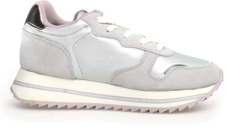 W6Yz Grijze Paillet Sneakers Gray Dames